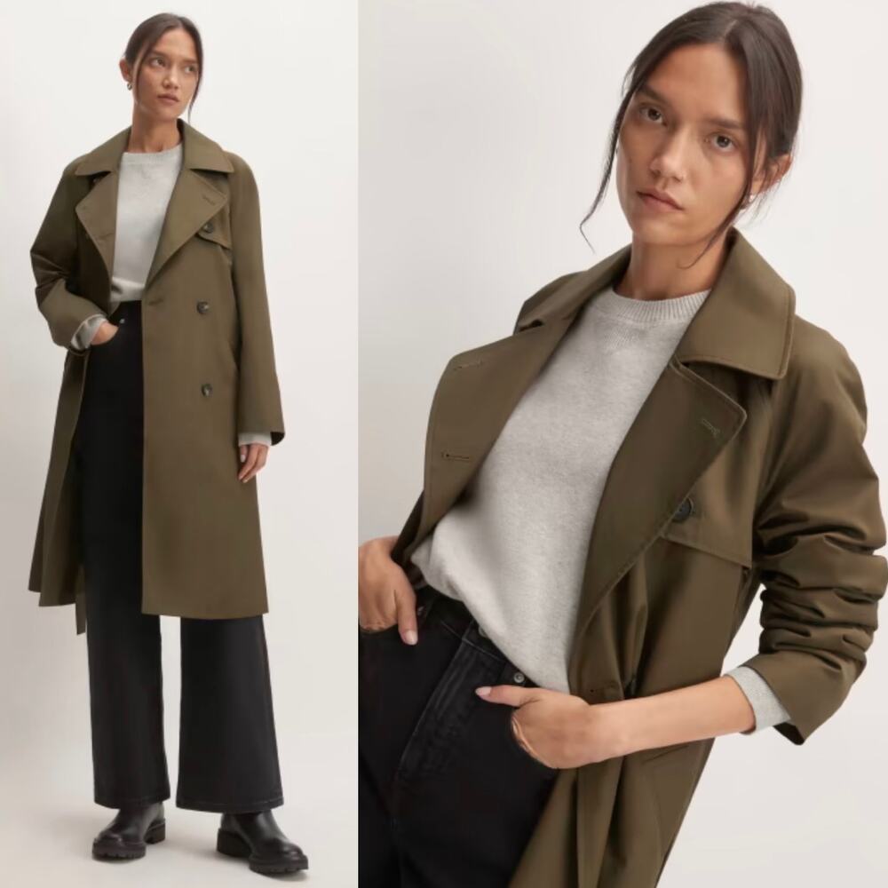 Everlane Olive Green Trench Coat